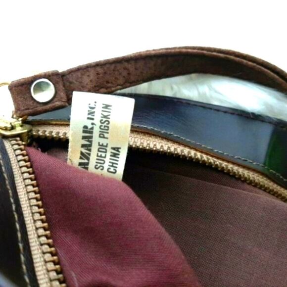 BAZAAR VINTAGE   Genuine Pig‎ Skin  Suede - Picture 10 of 16